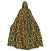 QASNLU Happy carrot print Halloween hooded cape decoration cape costumes for witches, Mardi Gras, Christmas, Black view 1
