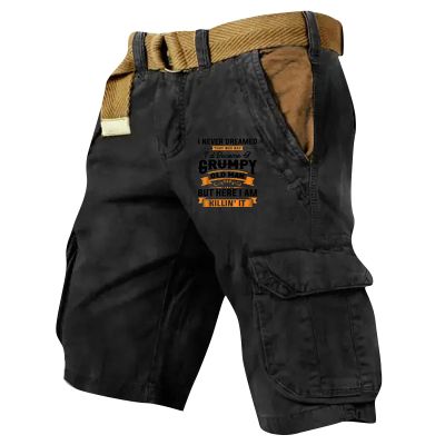 Cargo Shorts for Men 2025 Casual Outdoor Tactical Shorts SolidPatriotic Printed Distressed Washed Military Pants