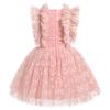 IMEKIS 9th 10th Birthday Girl Outfit: Fairy Dresses Girls Onederful Cake Smash Toddler Graduation Dress Kids Princess Easter Dress Tea Party Wedding Formal Pageant Daisy Tulle Pink Floral 9-10 Years view 3