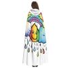 QASNLU Rainbow Clouds Raindrop 1 print Halloween hooded cape decoration cape costumes for witches, Mardi Gras, Christmas, Black view 4