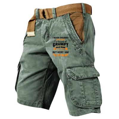 FONMA Cargo Shorts for Men 2025 Casual Outdoor Tactical Shorts SolidPatriotic Printed Distressed Washed Military Pants