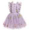 IMEKIS 5th 6th Birthday Girl Outfit: Fairy Dresses for Girl Cake Smash Toddler Graduation Dress Kids Princess Easter Dress Tea Party Wedding Formal Pageant Tulle Gown Photoshoot Lilac Floral 5-6 Years view 1