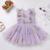 IMEKIS 5th 6th Birthday Girl Outfit: Fairy Dresses for Girl Cake Smash Toddler Graduation Dress Kids Princess Easter Dress Tea Party Wedding Formal Pageant Tulle Gown Photoshoot Lilac Floral 5-6 Years view 4