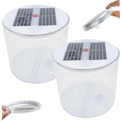 Solar Powered Lantern, Inflatable Solar Lantern, 2PCS Waterproof Solar Camping Lantern with White LEDs, Portable Foldable Solar Lamp with Handle for Camping, Hiking, Travel, Solar Camping Light