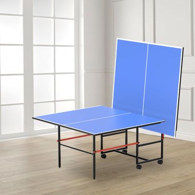 8ft Mid-Size Table Tennis Table, Foldable & Portable Professional Ping Pong Table for Indoor & Outdoor Games with Net, 2 Table Tennis Paddles and 3 Balls,Easy to assemble