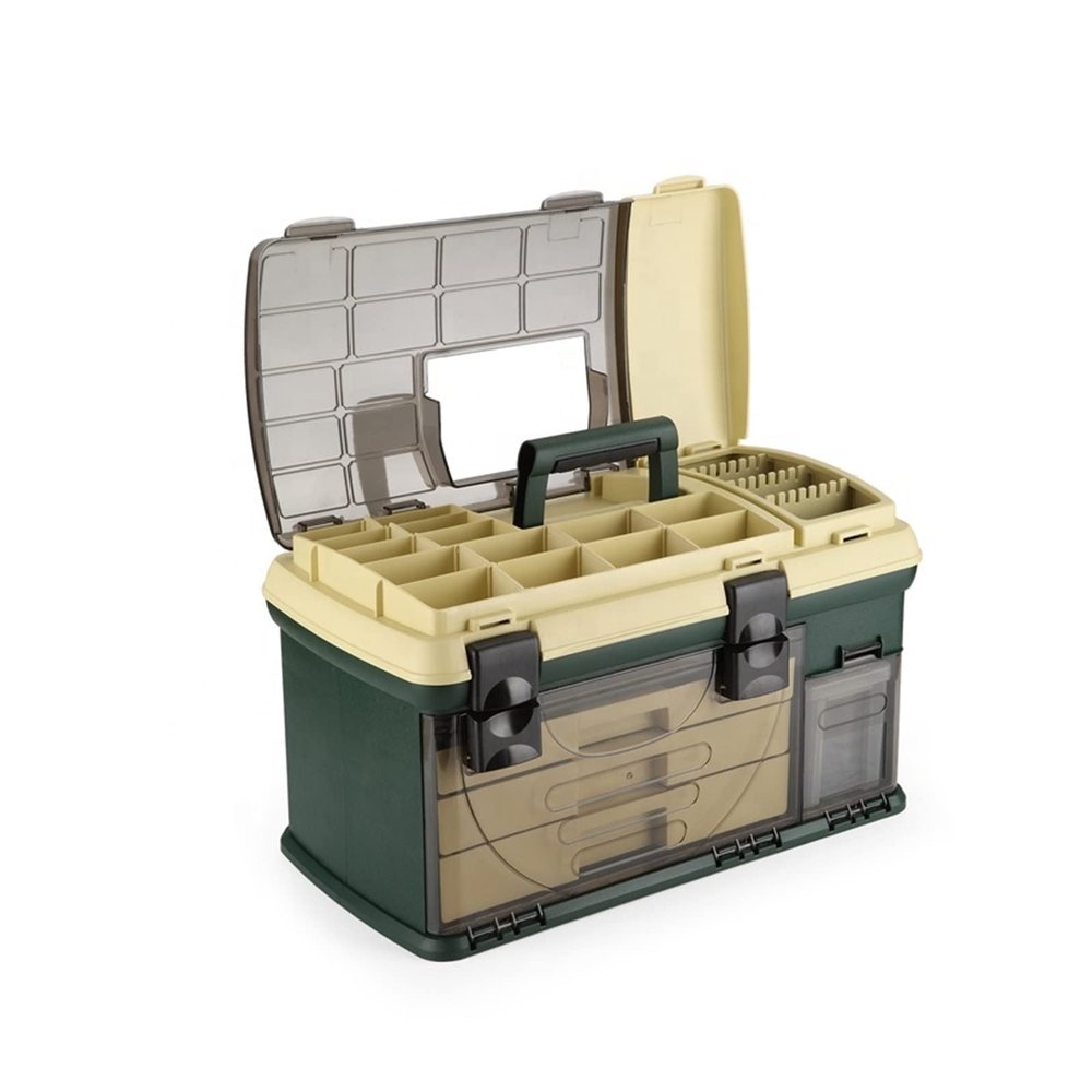 Fishing Tackle Box, Multifunctional Fishing Storage Box, Portable Spinner Bait Box, Suitable for Outdoor Field Fishing