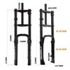 BSFHQS Mountain Bike Suspension Fork 20 Inch 4.0 Fat Tire Bike Fork 120mm Travel 1-1/8" Straight Air Fork Double Shoulder Disc Brake Front Fork 9 * 135mm QR Rebound Adjust(Black) view 2