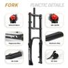 BSFHQS Mountain Bike Suspension Fork 20 Inch 4.0 Fat Tire Bike Fork 120mm Travel 1-1/8" Straight Air Fork Double Shoulder Disc Brake Front Fork 9 * 135mm QR Rebound Adjust(Black) view 3