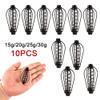 10pcs Spring Sinker Carp Fishing Feeder 15g 20g 25g 30g Fishing Feeder 6 Wire Method Swim Feeders Pesca Iscas Fish Tackle Tools (Size : 10pcs 15g) () view 2