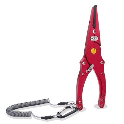 Fishing Pliers, Aluminum Alloy Saltwater Fishing Gear, Split Ring Hook Remover, Knot Tying Tool, Fishing Gifts for Men (Color : Green) (Red)