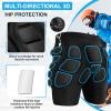 3D Protection Hip Butt EVA Padded Shorts, Crash Pad Impact Gear for Ski, Skating, Snowboarding, Skateboarding for Men Women view 2