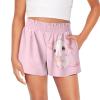 Epaihaiy Cute Axolotl Athletic Shorts for Girls Casual Loose Fit Flowy Shorts Size 5-6 High Waisted Sport Shorts with Pocket Summer Cute Clothes for Kids view 1