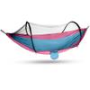 SHHUAOIL Camping Hammock,tree Hammock,with Mosquito Net, Double Nylon Camping Pole Mosquito Net for Outdoor Camping Accessories(Pink and blue patchwork) view 1