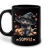 Hyturtle Personalized Halloween Black Cat Mug - Black Cat Gifts For Cat Lovers - Cat Gift For Women - Cat Gift For Girls - Halloween Decor - Birthday Gift - Custom Coffee Cup Ceramic Mug 11oz 15oz view 1