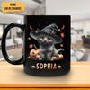 Hyturtle Personalized Halloween Black Cat Mug - Black Cat Gifts For Cat Lovers - Cat Gift For Women - Cat Gift For Girls - Halloween Decor - Birthday Gift - Custom Coffee Cup Ceramic Mug 11oz 15oz view 2