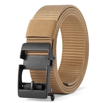 GOIACII Ratchet Tactical Gun Belt for Men Mens Golf Belt 1 3/8" Nylon Web Belt with Automatic Slide Buckle
