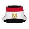 JIPOFD Egyptian Flag Bucket Hat, Wide Brim Washed Outdoor Sun Hat Flat Top Cap for Fishing Hiking Beach Sports Black view 1