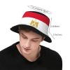 JIPOFD Egyptian Flag Bucket Hat, Wide Brim Washed Outdoor Sun Hat Flat Top Cap for Fishing Hiking Beach Sports Black view 3