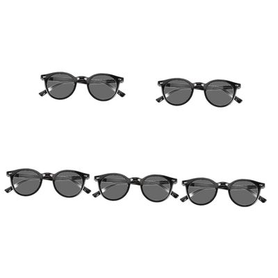 CALLARON 5pairs Men Polarized Sunglasses Uv Protection Round Frame Stylish Eyewear for Cycling