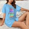 Custom Short Pajamas Set for Women Personalized Photos Text Pajama Pants Soft Comfy Short Pajama Set Gift Christmas 4X-Large Blue view 2