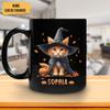 Hyturtle Personalized Halloween Cat Mug - Cat Gifts For Cat Lovers - Cat Gift For Women - Cat Gift For Girls - Halloween Decor - Halloween Birthday - Custom Name Coffee Cup Ceramic Mug 11oz 15oz view 2