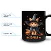 Hyturtle Personalized Halloween Cat Mug - Cat Gifts For Cat Lovers - Cat Gift For Women - Cat Gift For Girls - Halloween Decor - Halloween Birthday - Custom Name Coffee Cup Ceramic Mug 11oz 15oz view 3