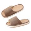 XUEMML Summer House Linen Slippers for Women Men Breathable Cotton Indoor Slippers Slip-on Open Toe Home Shoes(Khaki,44/45 EU) view 1