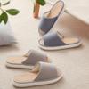 XUEMML Summer House Linen Slippers for Women Men Breathable Cotton Indoor Slippers Slip-on Open Toe Home Shoes(Khaki,44/45 EU) view 3
