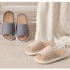 XUEMML Summer House Linen Slippers for Women Men Breathable Cotton Indoor Slippers Slip-on Open Toe Home Shoes(Khaki,44/45 EU) view 4