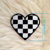 Ximimark 10pc Exquisite Embroidered Heart Patches with Iron-On Backing, Black & White Checkered Design for DIY Clothing and Crafts Embroidery Kits with Patterns Embroidery Patterns view 2