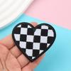 Ximimark 10pc Exquisite Embroidered Heart Patches with Iron-On Backing, Black & White Checkered Design for DIY Clothing and Crafts Embroidery Kits with Patterns Embroidery Patterns view 4