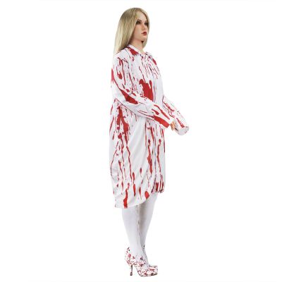 Bloody Coat Doctor Adult Halloween Cosplay Party Costume Scary Killer Caregiver Zombie Long Sleeve Lab Robe Uniform