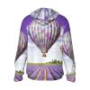 UPF 50+ Sun Protection Hoodie Jacket Full Zip Long Sleeve Sun Shirt Lavender Hot Air Balloon Fishing Shirt Xx-Large view 3