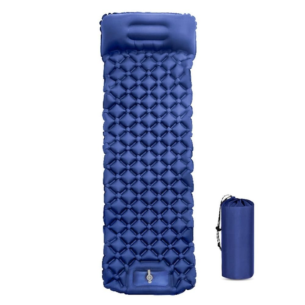 SHHUAOIL Camping Mattress Self-inflating,camping Mats for Sleeping,Convenient, Built-in Foot Pump, One-piece Inflatable Camping Mat with Storage Bag for Camping, Etc(Blue)