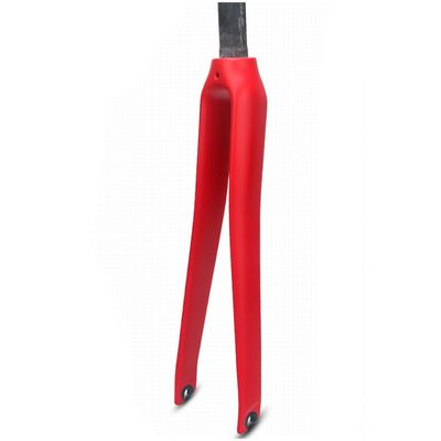 DHNCBGFZ 700C Carbon Fiber Bike Rigid Fork 1-1/8" Straight Tube Threadless QR 9mm Bike Hard Forks C-Type Clamp Brake Road Bikes Rigid Fork(Red Matte)