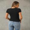 Abardsion Women's Casual Basic Going Out Crop Tops Slim Fit Short Sleeve Crew Neck Tight T Shirts 2026 (Black, XS) view 4