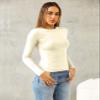 Abardsion Women's Long Sleeve Shirts Spring 2026 Casual Basic Going Out Crop Tops Slim Fit Tight Y2K Clothes(Beige, XS) view 3