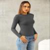 Abardsion Women's Long Sleeve Shirts Spring 2026 Casual Basic Going Out Crop Tops Slim Fit Tight Y2K Clothes(Dark Grey, XS) view 3