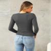 Abardsion Women's Long Sleeve Shirts Spring 2026 Casual Basic Going Out Crop Tops Slim Fit Tight Y2K Clothes(Dark Grey, XS) view 4