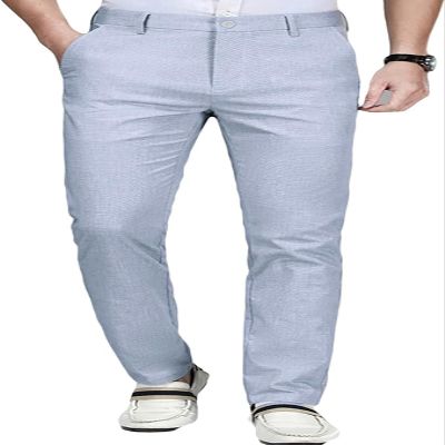 Maiyifu-GJ Mens Fashion Slim Fit Dress Pants Skinny Stretch Flat Front Suit Pant Casual Business Formal Trousers with Pockets (Blue,29)