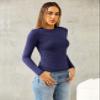 Abardsion Women's Long Sleeve Shirts Spring 2026 Casual Basic Going Out Crop Tops Slim Fit Tight Y2K Clothes(Navy Blue, XS) view 3