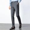 Maiyifu-GJ Men's Slim Stretch Striped Dress Pants Casual Business Formal Suit Pant Elastic Waist Skinny Flat Front Trousers (Grey,32) view 4