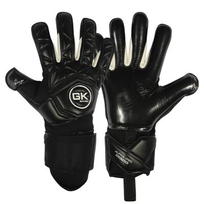 GK Saver Football Goalkeeper Goalie Gloves |Anti-Slip Grip Palms |Alpha Pro Series |Goalkeeping GK Gloves Size 6 to 11 (Alpha Black A1, 6)