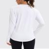 addigi Women's 1/4 Zip Workout Tops Long Sleeve Pullover Athletic Running Yoga Hiking Quick Dry UPF 50+ Sun Shirts with Thumb Hole White X-Small view 2
