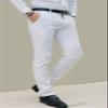 Maiyifu-GJ Men's Casual Business Dress Pants Fashion Slim Fit Stretch Flat Front Pant Lightweight Skinny Formal Trousers (White,Large) view 2