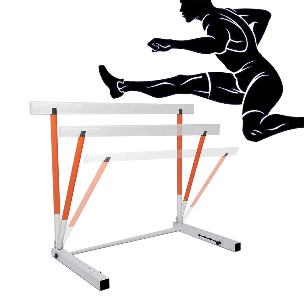 CMYUN Foldable Obstacle Hurdle for Adult Kid, Portable Metal Track & Field Hurdles, 30"-42" Tall Adjustable Hurdles for Speed Agility Training
