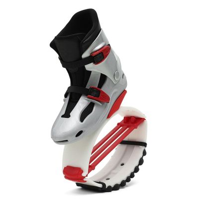 CYHTYM Kangaroo Jump Shoes Grey Red Bouncing Shoes/Adult Fitness Training Exercise Moon Shoes,Carrying 30-110kg(X-Large)