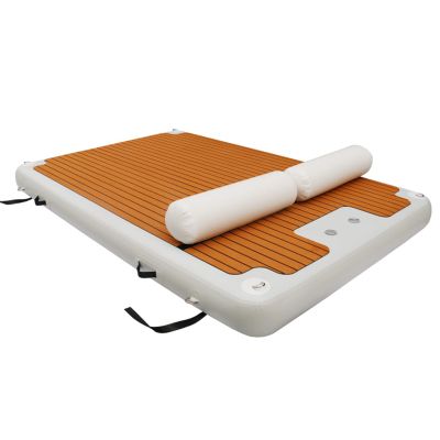 YJFEDCC PVC Inflatable Water Floating Bed, Outdoor Inflatable Floating Raft, Swimming Pool Yacht Leisure Platform Mat, Inflatable Fishing Floating Bed,1.5 * 2.5m/4.9 * 8.2ft