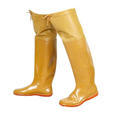 JCWGLY PVC Waterproof Hip Waders Fishing Boots for Men Women, Lightweight Wader with Boots, Comfortable and Breathable(Yellow,9)