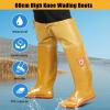 JCWGLY PVC Waterproof Hip Waders Fishing Boots for Men Women, Lightweight Wader with Boots, Comfortable and Breathable(Yellow,9) view 2